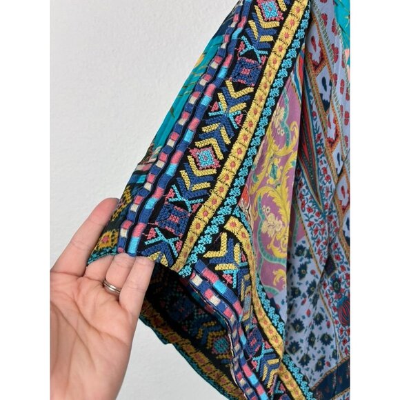 Tolani women's one size multicolored kimono sleeve embroidered mosaic shrug - Picture 4 of 10